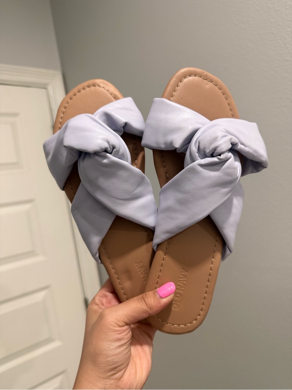 Old Navy Lavender Knot-Front Slide Sandals